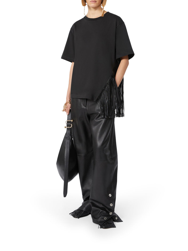 COTTON T-SHIRT WITH FRINGES