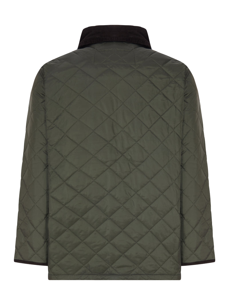 DIAMOND QUILTED JACKET WITH CONTRASTING COLLAR