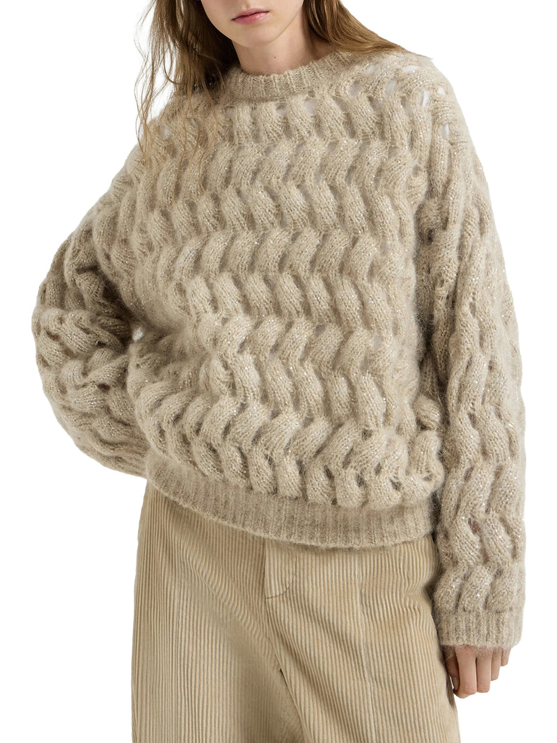 DAZZLING ZIGZAG CABLE SWEATER