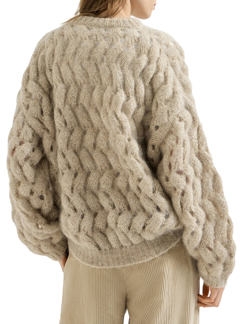 DAZZLING ZIGZAG CABLE SWEATER