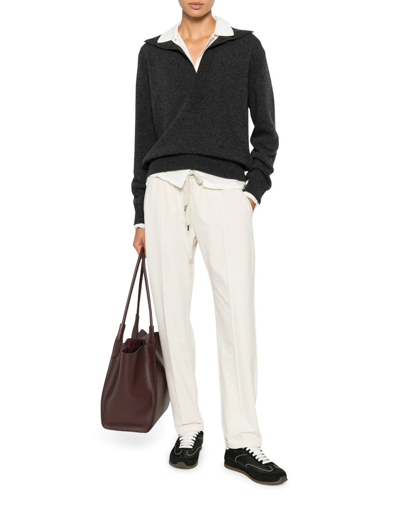 LIGHTWEIGHT STRETCH COTTON FLEECE TRACK PANTS WITH EMBELLISHMENT
