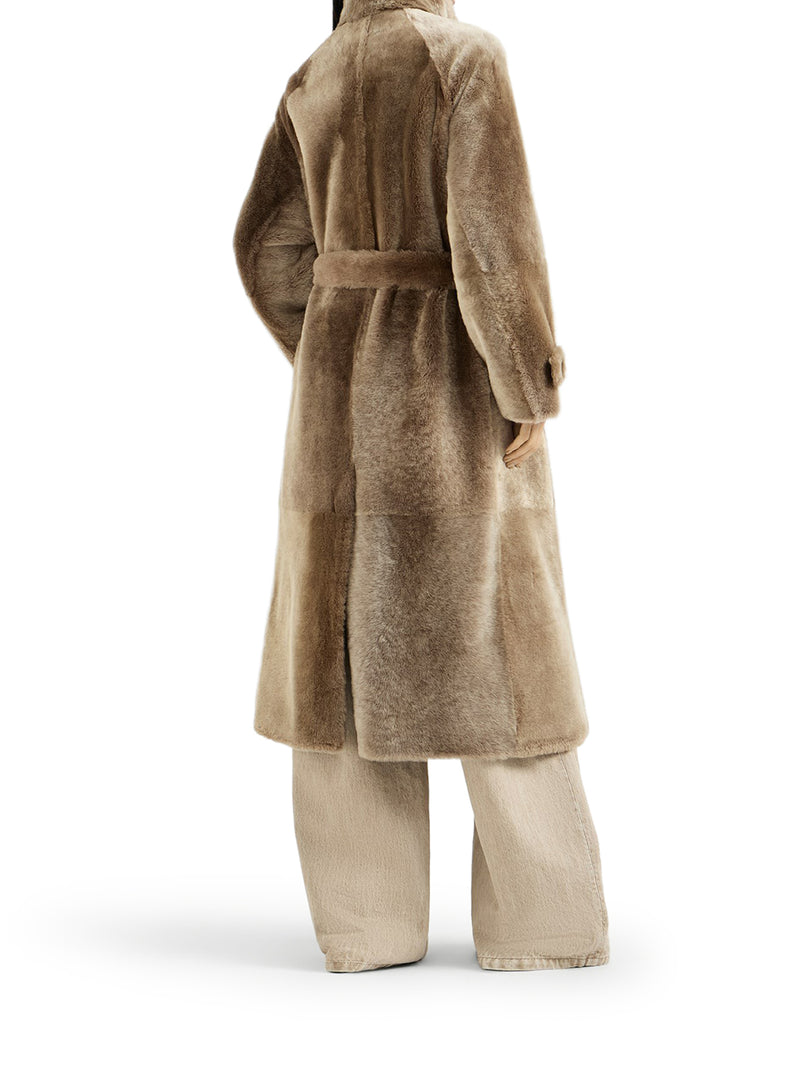 SHEARLING COAT WITH BELT AND FURNITURE