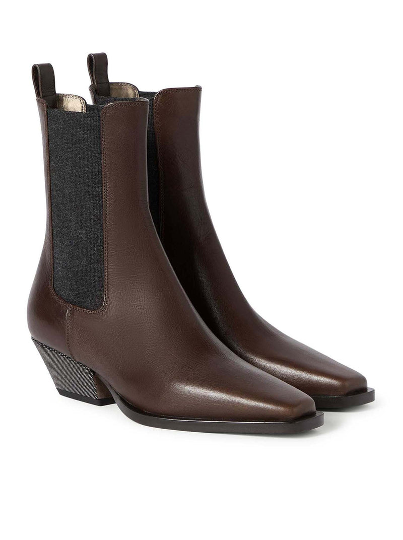 CHELSEA BOOT IN VITELLO RIDING CON PRECIOUS HEEL
