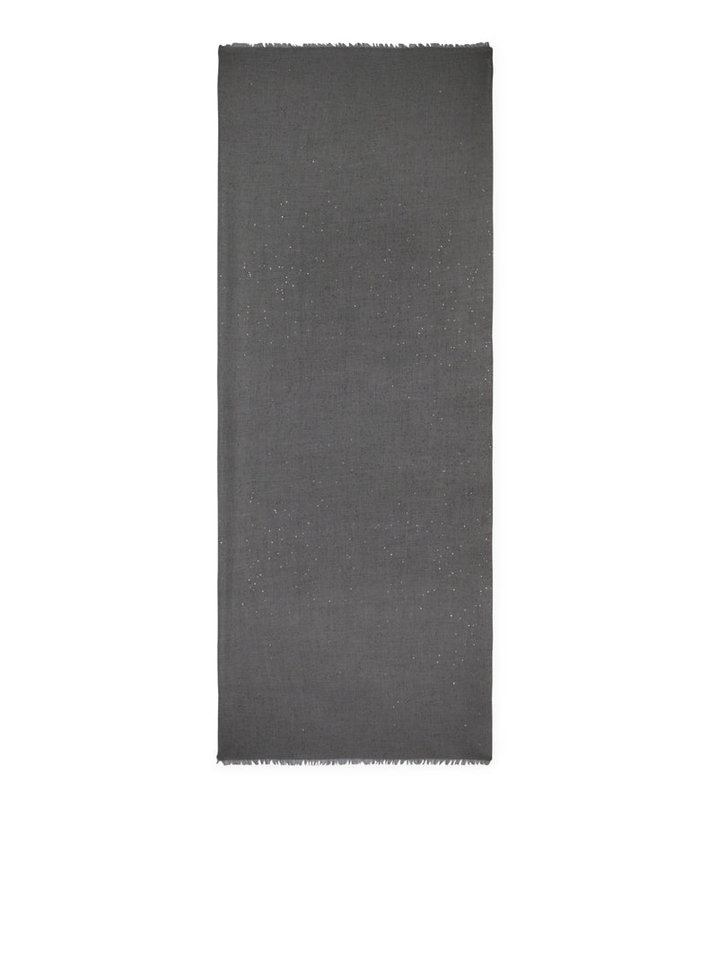 CASHMERE AND SILK SCARF WITH SEQUINS