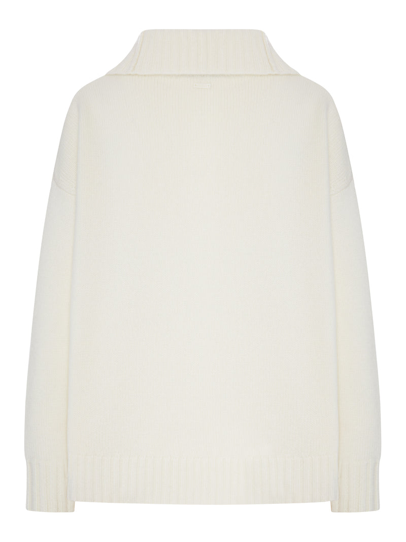 OVERSIZED WOOL SWEATER WITH WIDE COLLAR