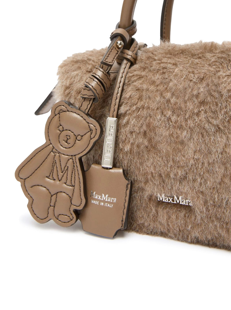 SMALL BOWLING BAG IN ALPACA AND CASHMERE TEDDY FABRIC