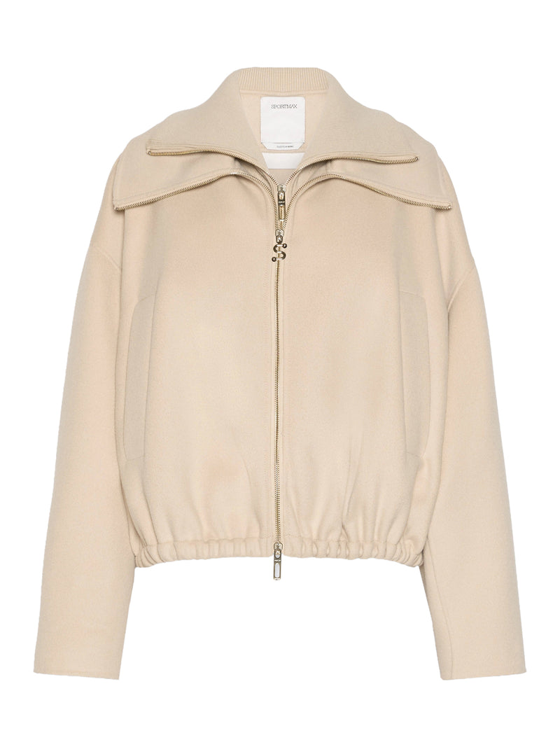 PURE WOOL BOMBER JACKET WITH REMOVABLE FRONT INSERT