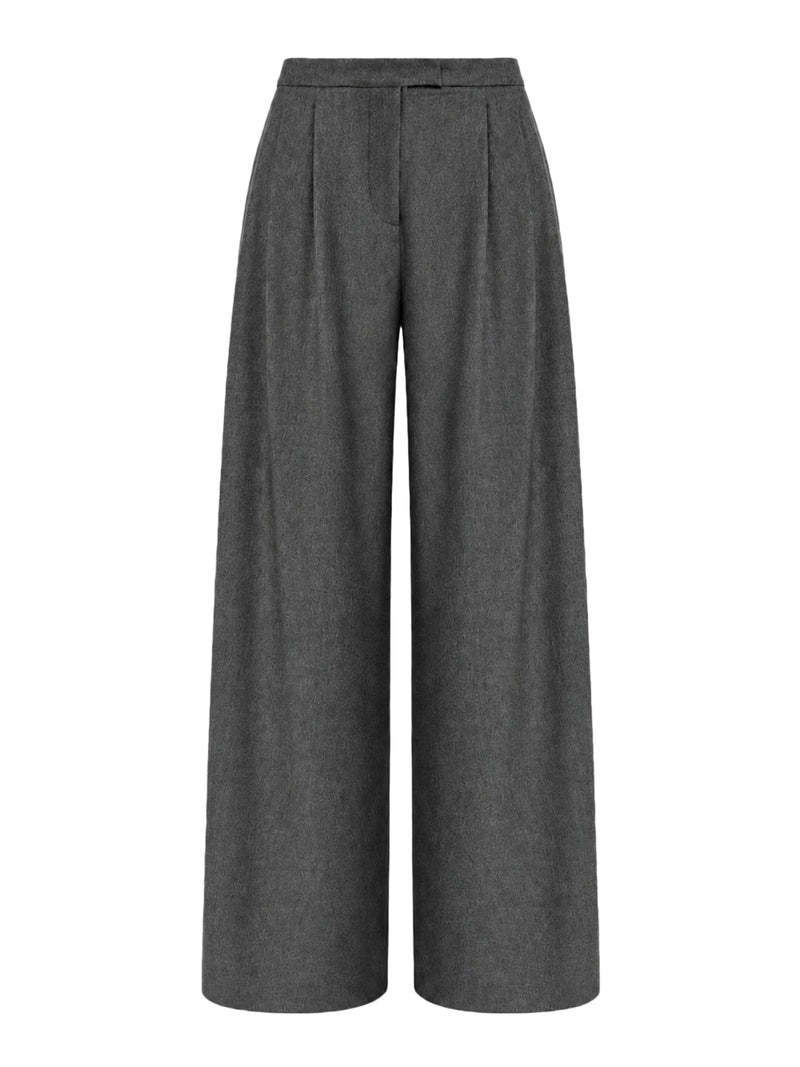 FLARED WOOL FLANNEL TROUSERS
