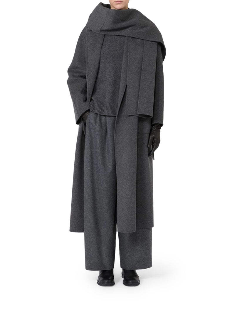 FLARED WOOL FLANNEL TROUSERS