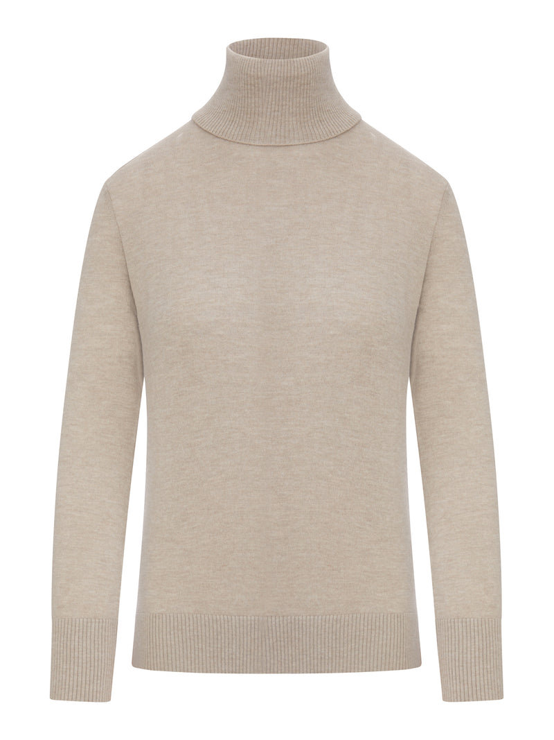 KNIT TURTLENECK SWEATER WITH PATCHES ON THE ELBOWS