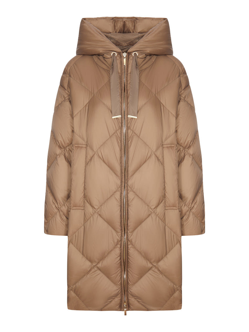 LONG QUILTED DOWN JACKET WITH HOOD
