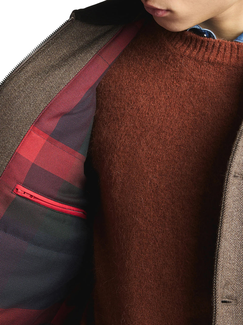 DOUBLE-FACED WOOL DRIVING BOMBER JACKET