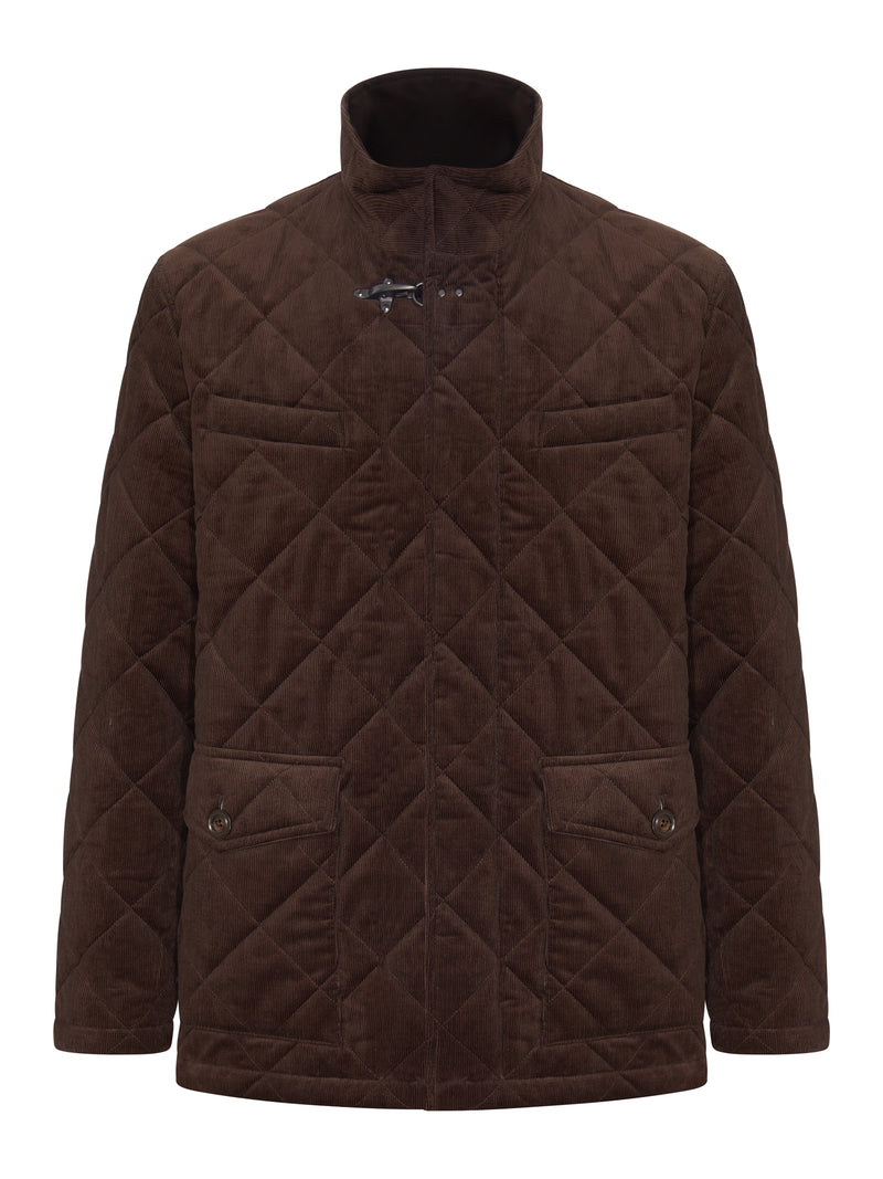 BROWN CORDUROY QUILTED JACKET