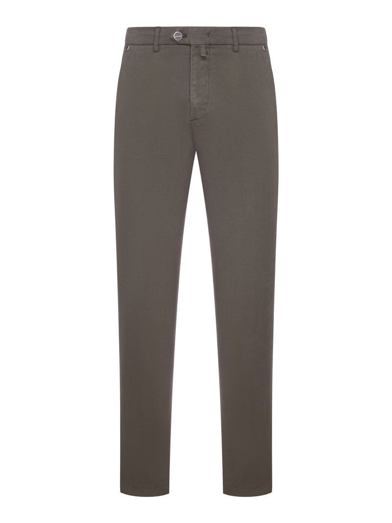 SLIM-FIT COTTON TROUSERS
