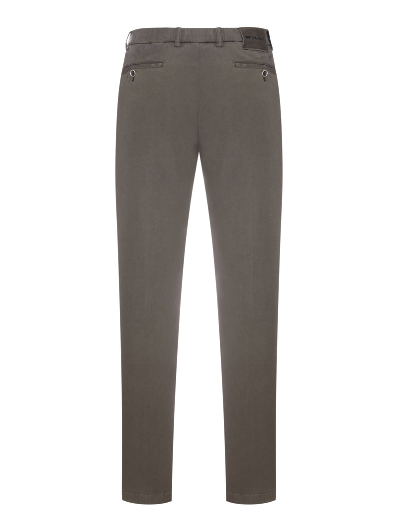 SLIM-FIT COTTON TROUSERS