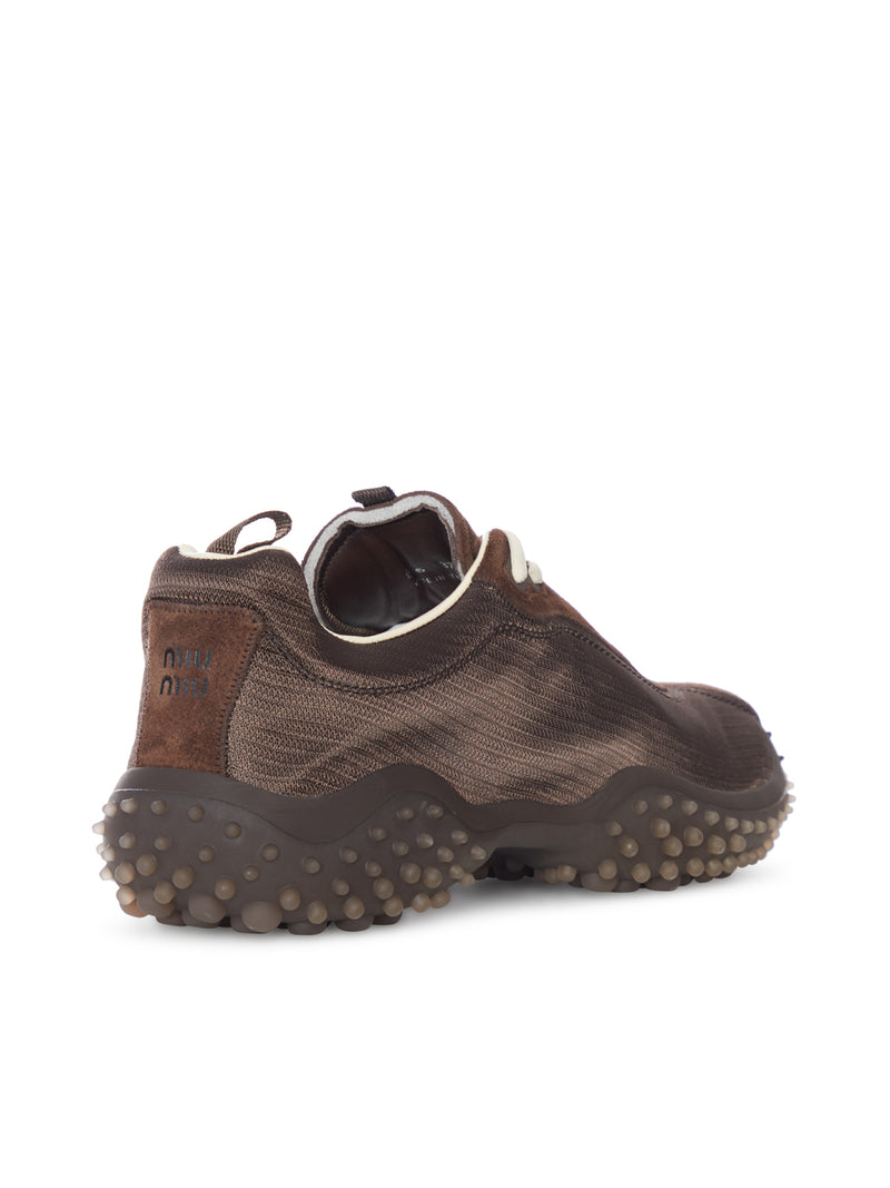 NYLON TECH AND SUEDE SNEAKERS