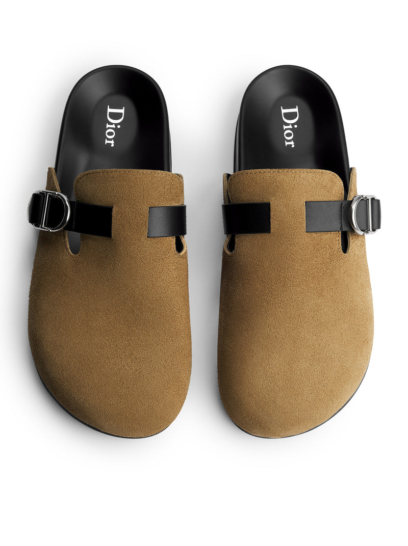 LIGHT BROWN SUEDE CALFSKIN AQUA MULES