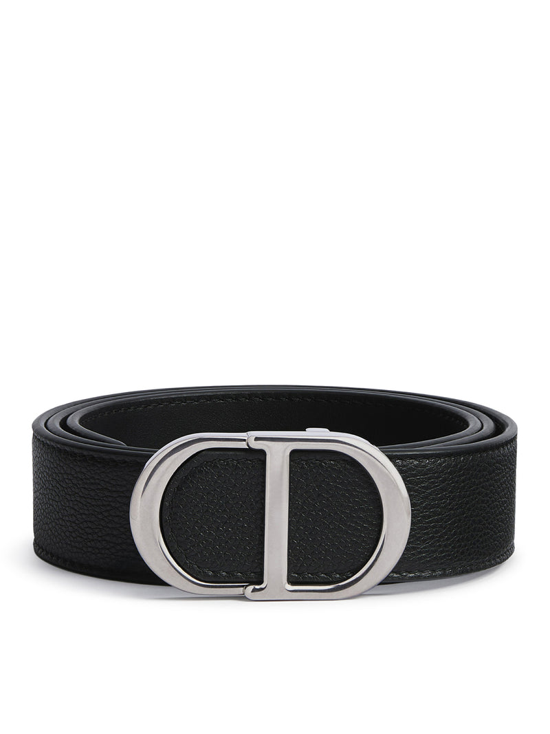 33 MM CD ICON BELT IN BLACK GRAINED CALFSKIN