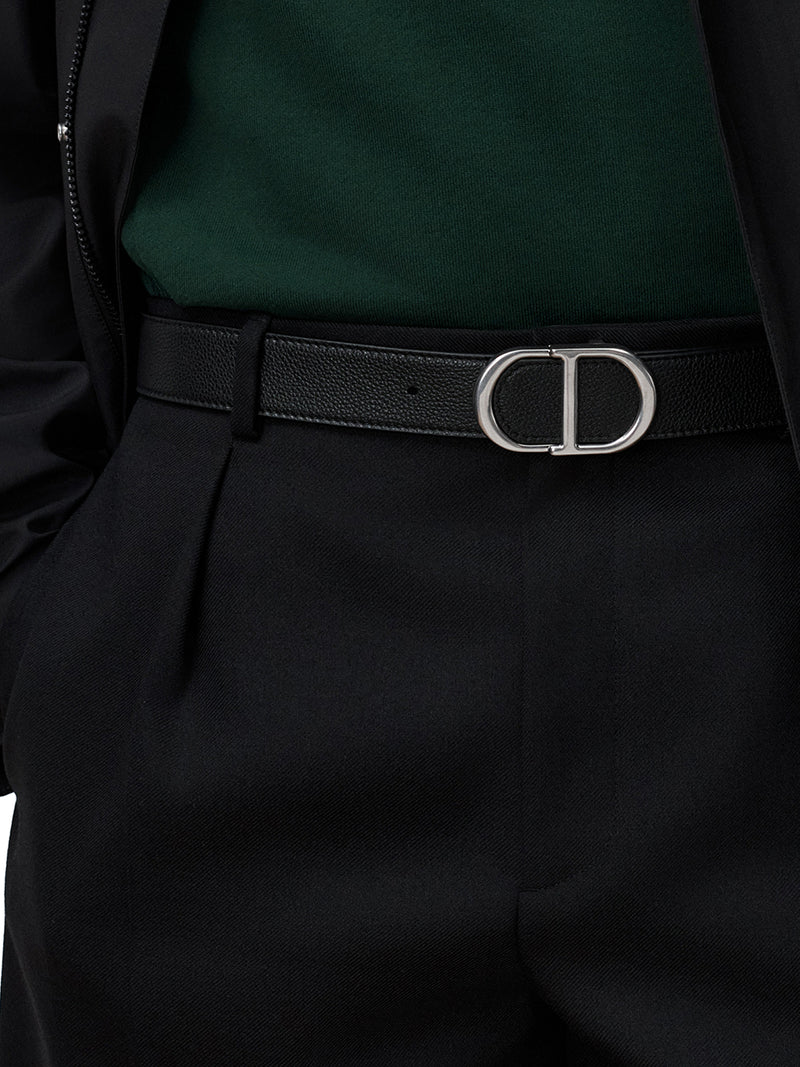 33 MM CD ICON BELT IN BLACK GRAINED CALFSKIN