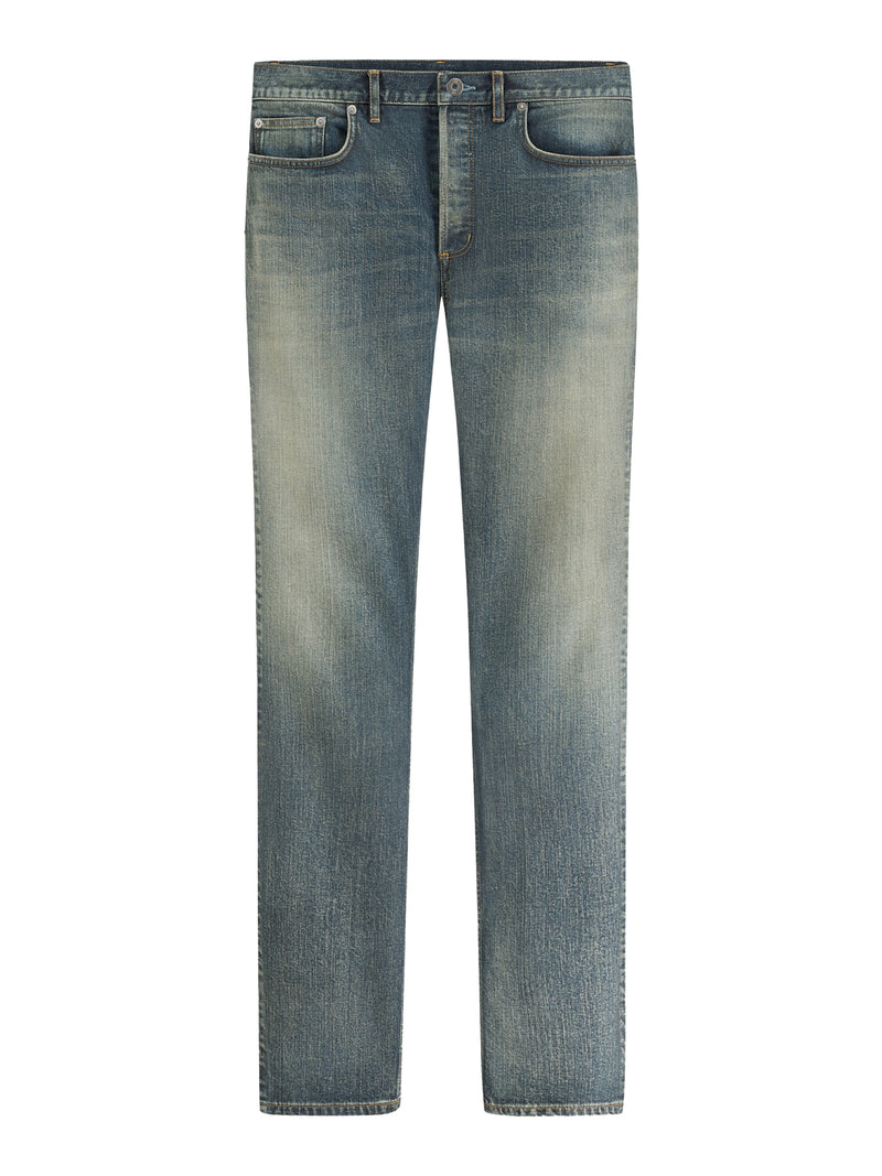 LONG SKINNY JEANS IN BLUE COTTON-BLEND TWILL