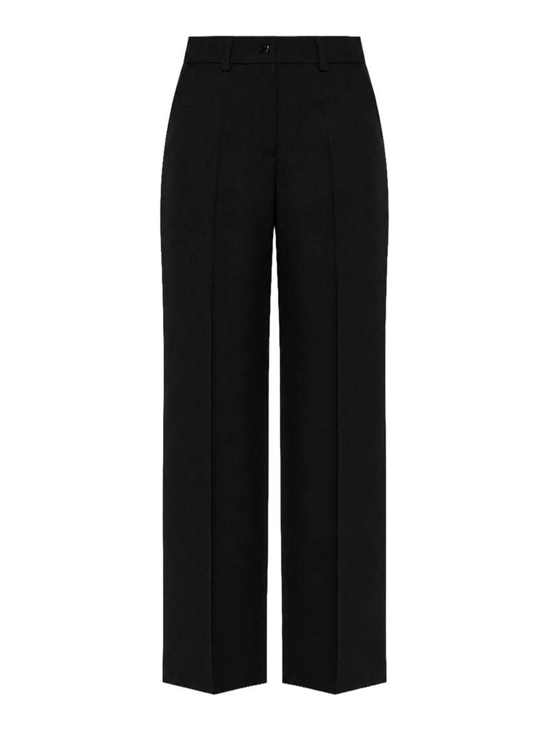 WIDE-LEG WOOL TROUSERS WITH A PATCH ON THE BACK