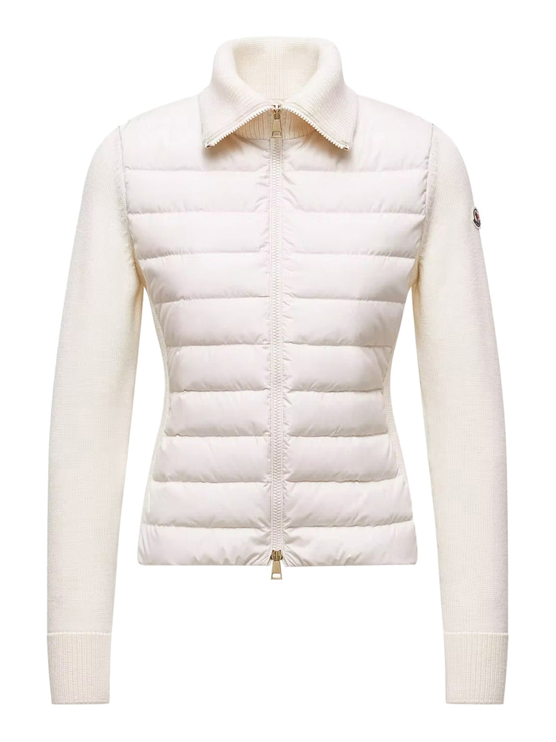 PADDED WOOL ZIP-UP CARDIGAN