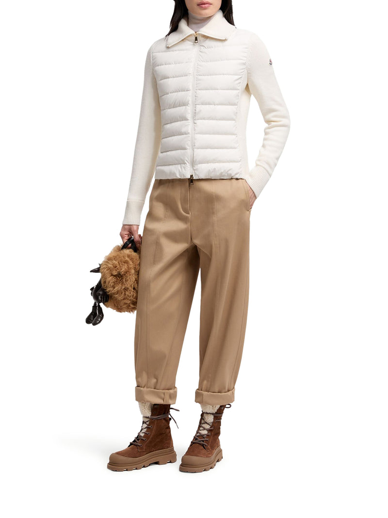 PADDED WOOL ZIP-UP CARDIGAN