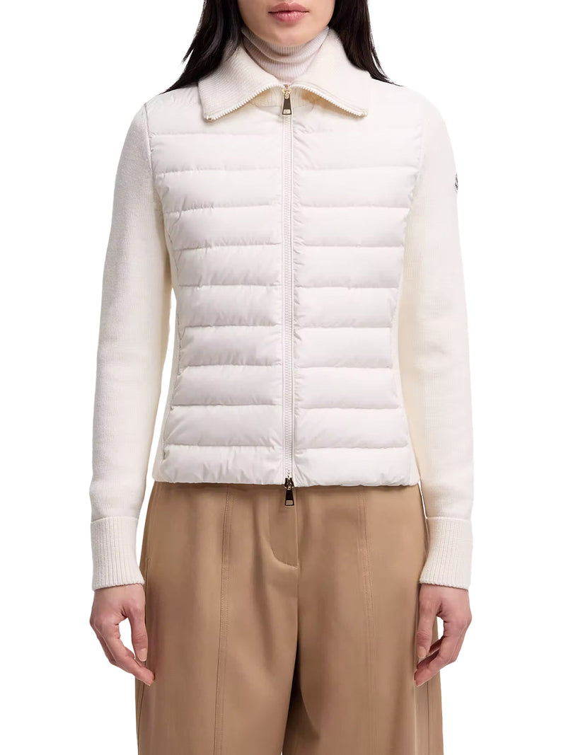 PADDED WOOL ZIP-UP CARDIGAN