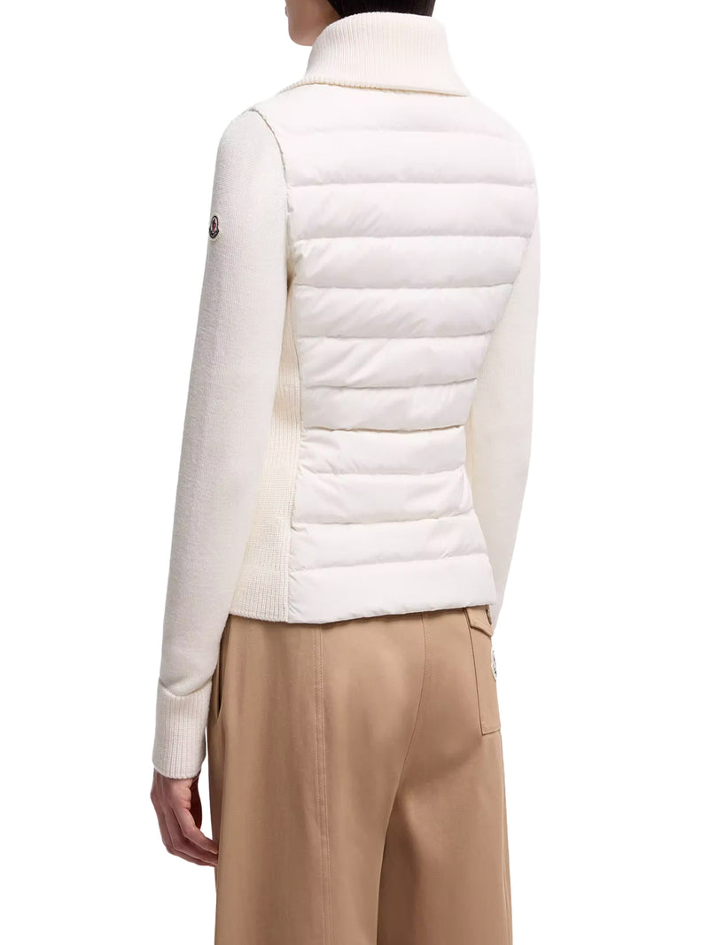 PADDED WOOL ZIP-UP CARDIGAN