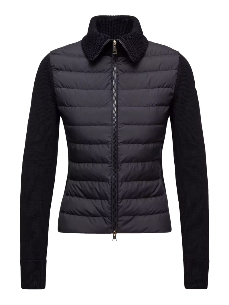 PADDED WOOL ZIP-UP CARDIGAN