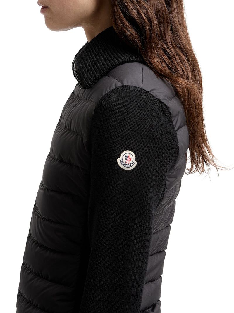 PADDED WOOL ZIP-UP CARDIGAN