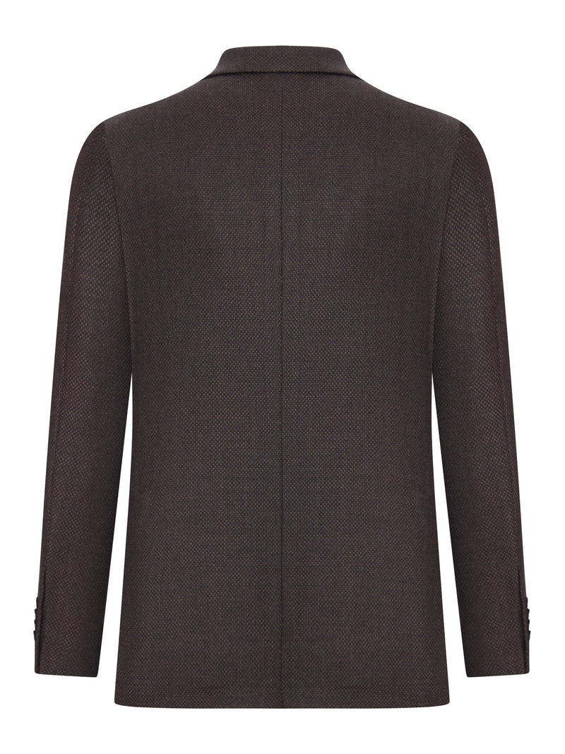 TEXTURED FABRIC BLAZER JACKET WITH TWO BUTTONS