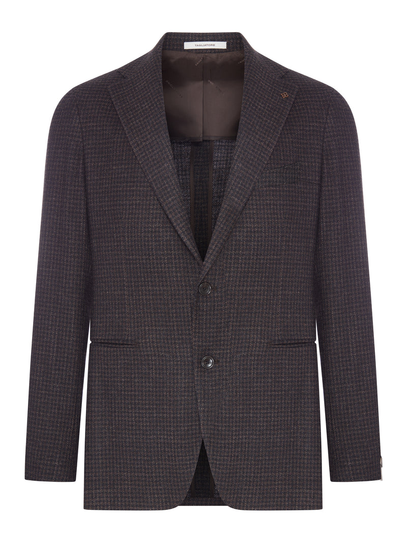 SINGLE-BREASTED WOOL AND SILK BLEND JACKET