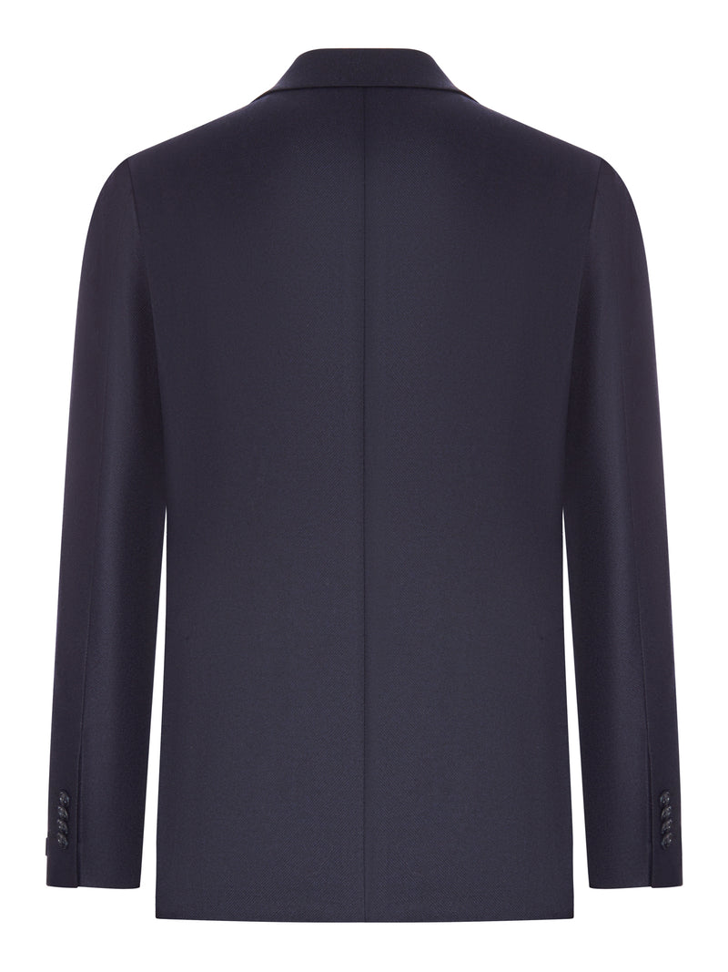 DOUBLE-BREASTED WOOL AND CASHMERE BLEND BLAZER