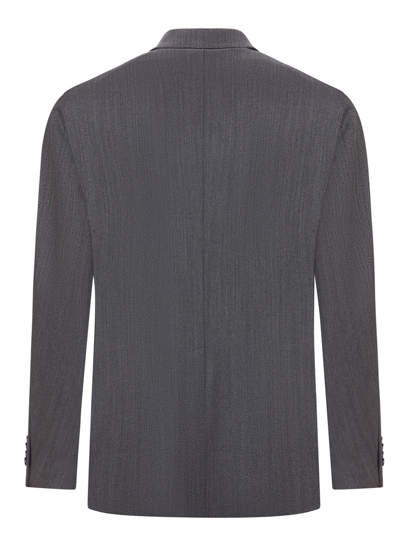 DOUBLE-BREASTED NAPLES SUIT IN VIRGIN WOOL