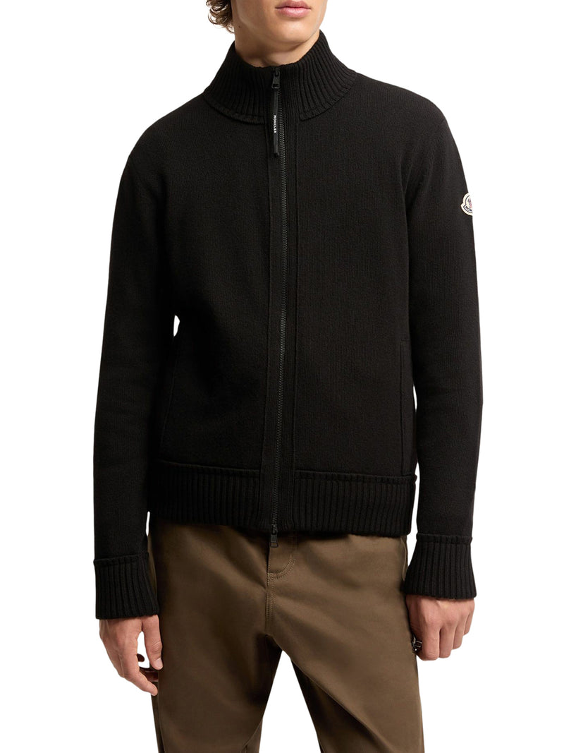 ZIP-UP CARDIGAN IN WOOL AND CASHMERE