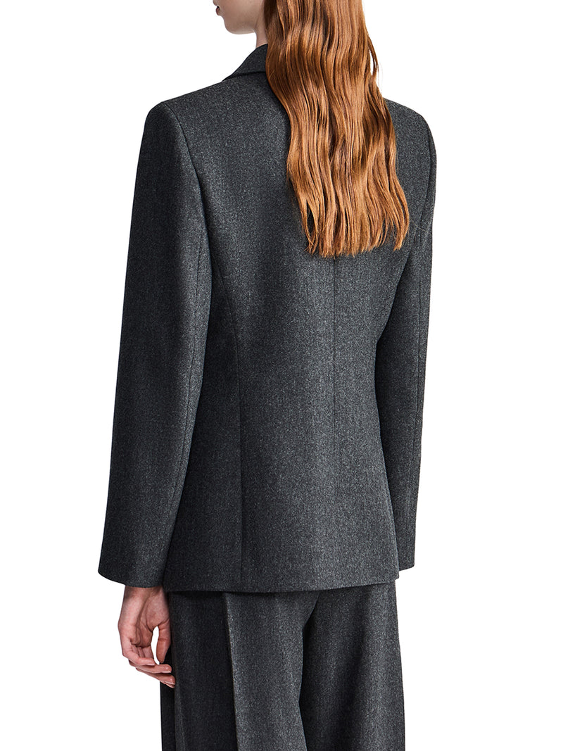 SINGLE-BREASTED WOOL AND CASHMERE FLANNEL JACKET