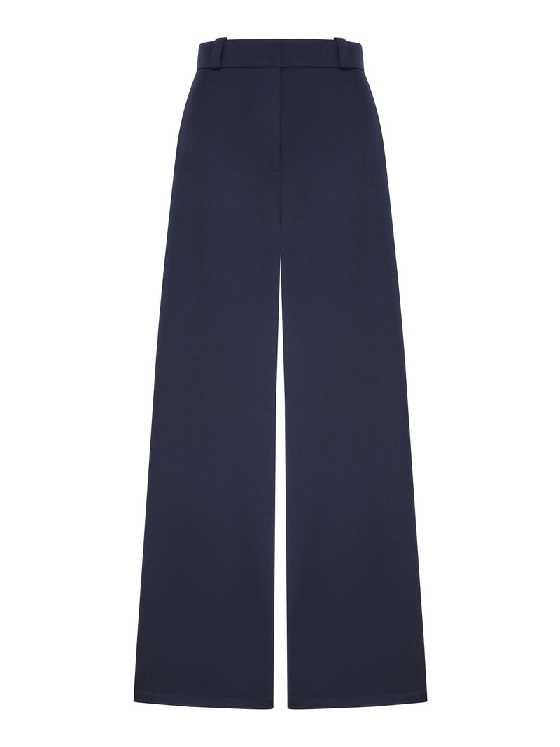 WIDE-LEG WOOL TUXEDO TROUSERS WITHOUT PLEATS