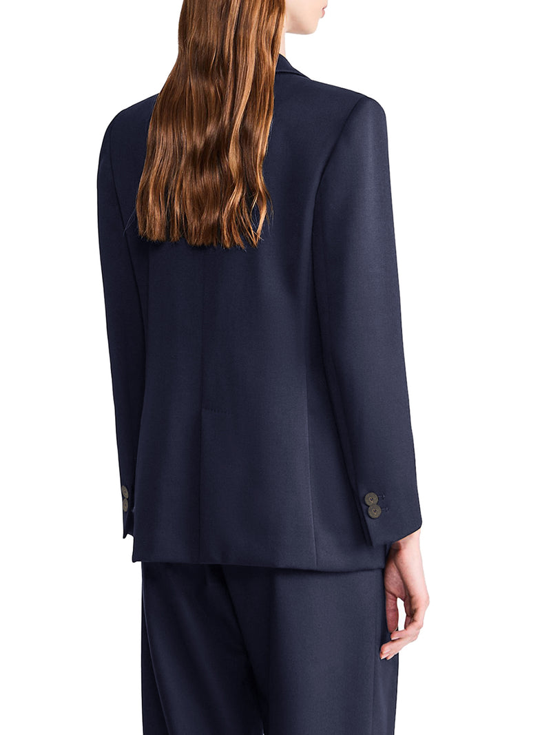 DOUBLE-BREASTED WOOL BLAZER WITH PEAK LAPEL