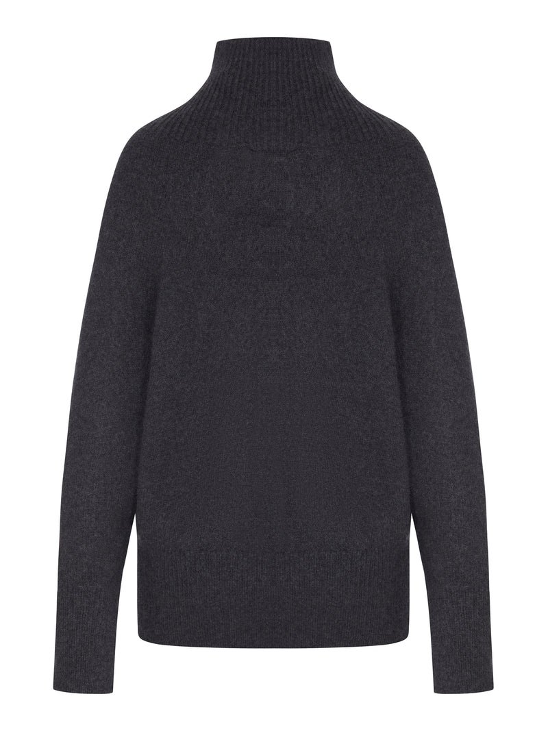 HIGH NECK SWEATER IN SHAVED CASHMERE