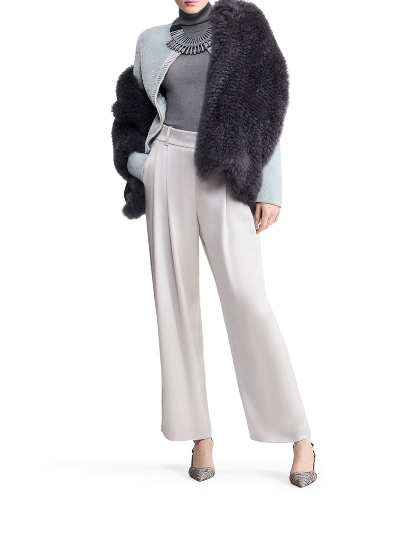 ENGLISH RIBBED VISCOSE TURTLENECK TOP WITH SHORT SLEEVES