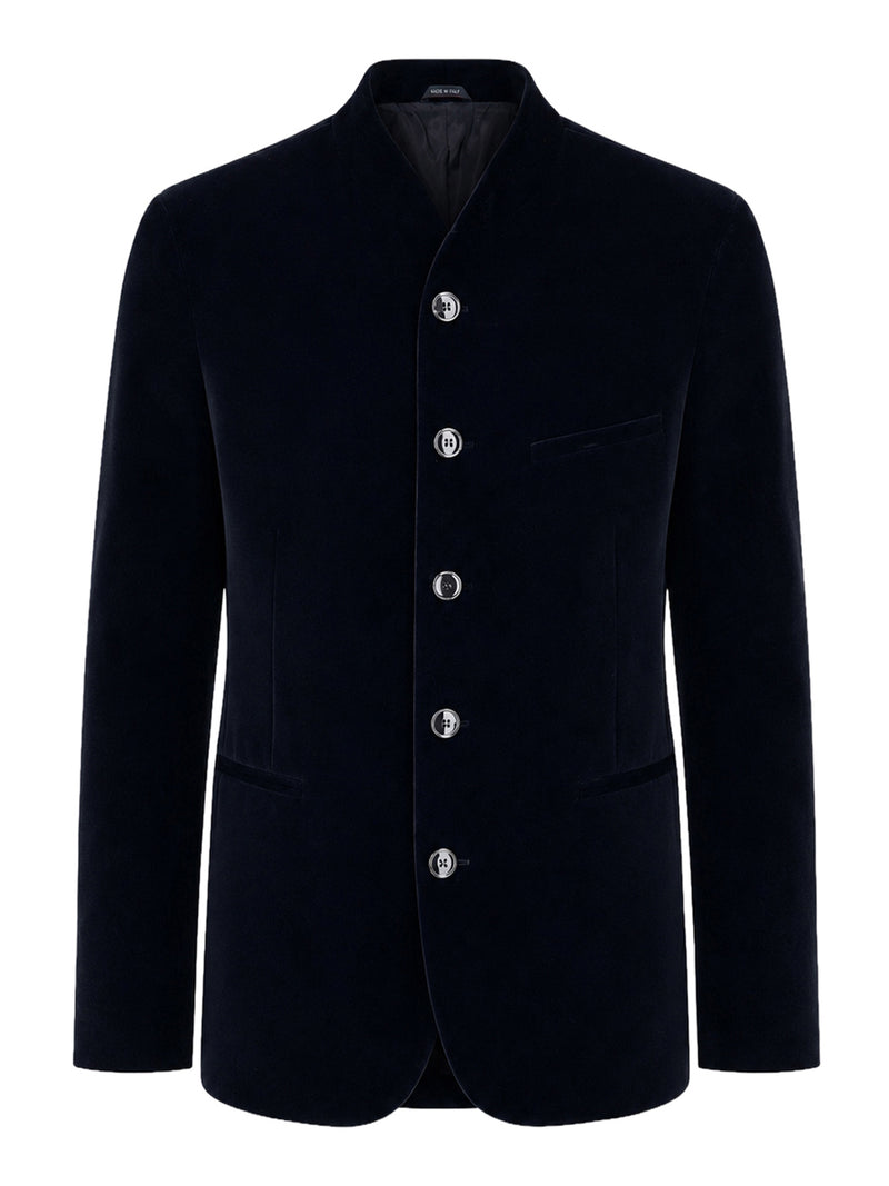 SMOOTH VISCOSE AND CUPRO VELVET BLAZER