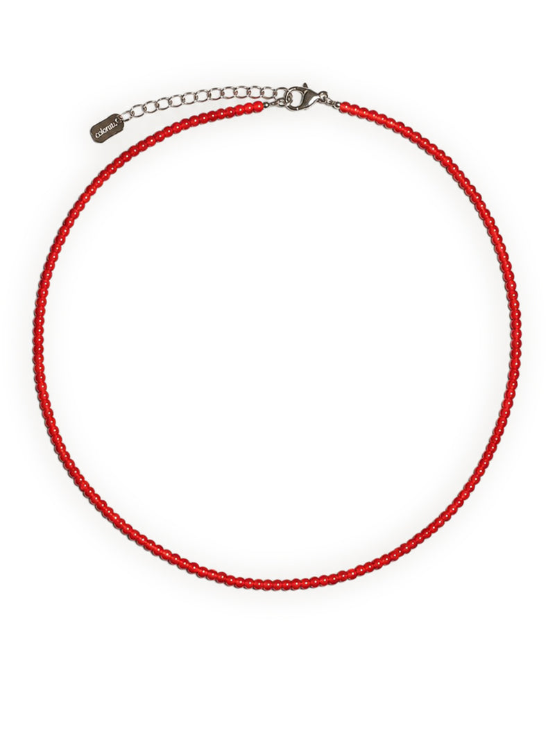 MINI COLORFUL NECKLACES WITH GLASS BEADS