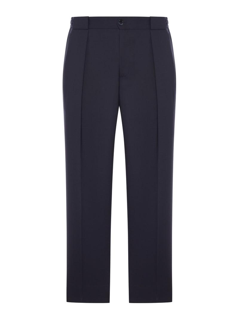 PORTBELLOS-TROUSERS IN WOOL BLEND CANVAS, PIECE-DYED “ZIGNONE”