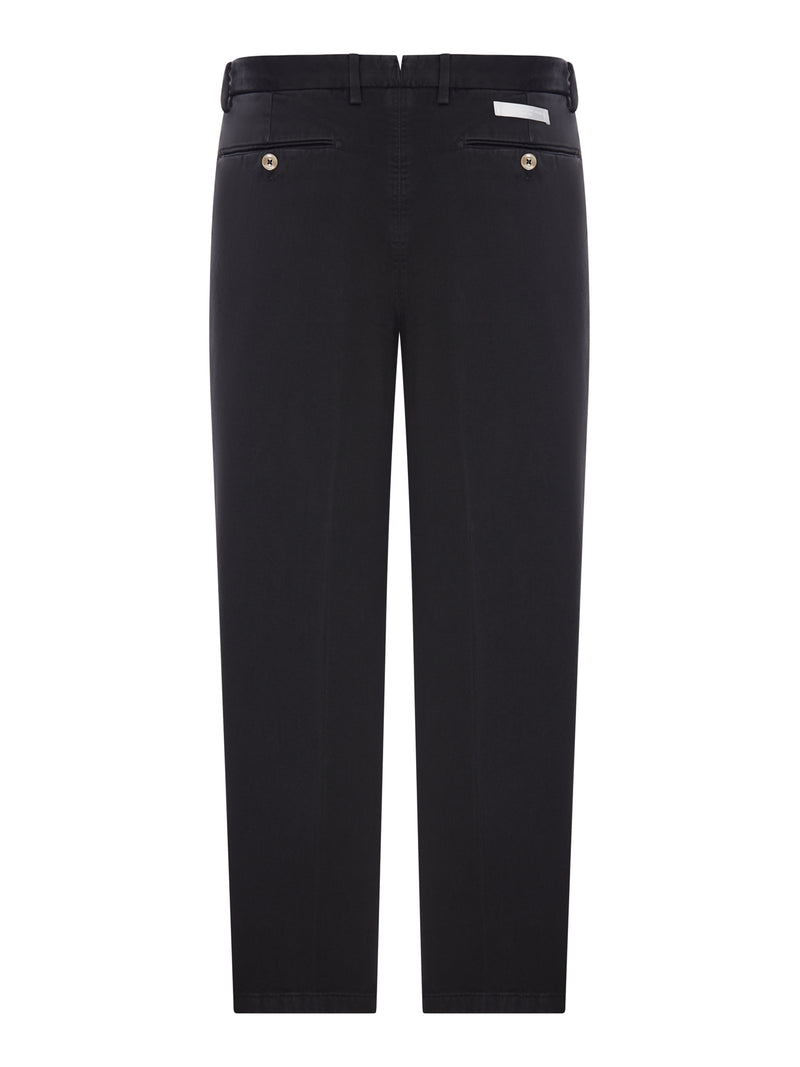 COTTON CHINO TROUSERS WITH PLEATS