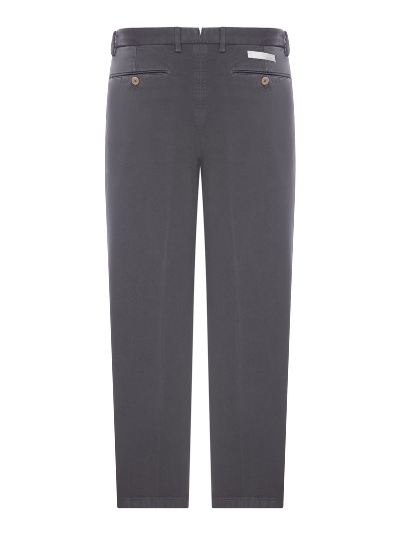 COTTON CHINO TROUSERS WITH PLEATS