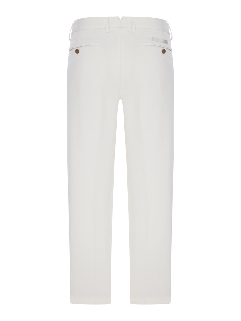 COTTON CHINO TROUSERS WITH PLEATS