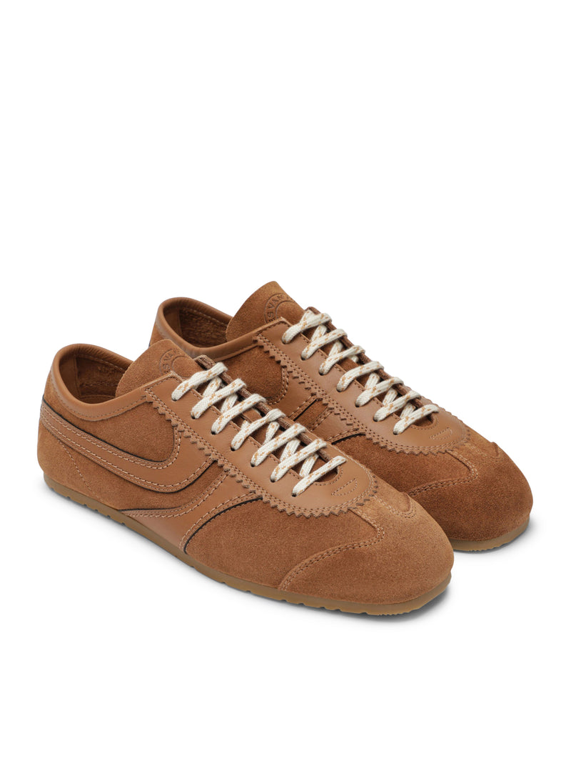 DRIES VAN NOTEN SUEDE AND SMOOTH LEATHER SNEAKERS
