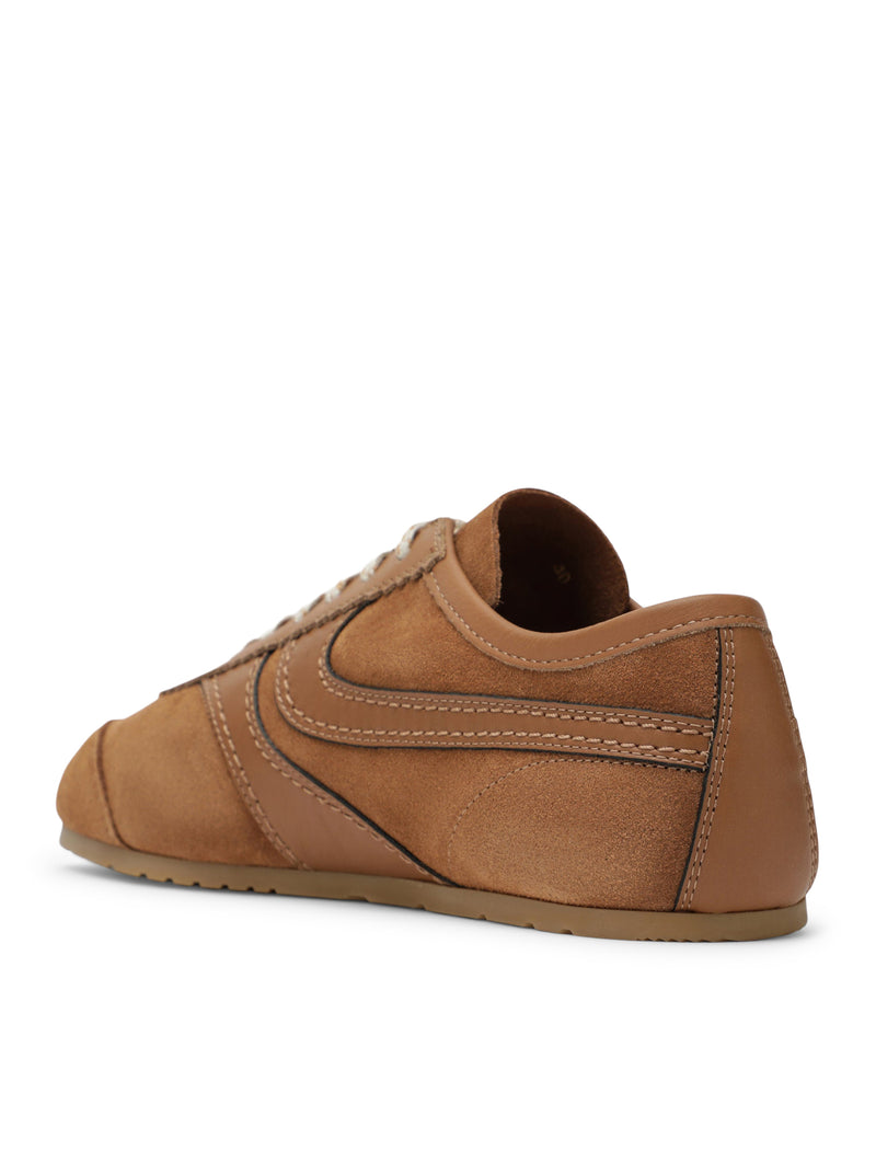 DRIES VAN NOTEN SUEDE AND SMOOTH LEATHER SNEAKERS