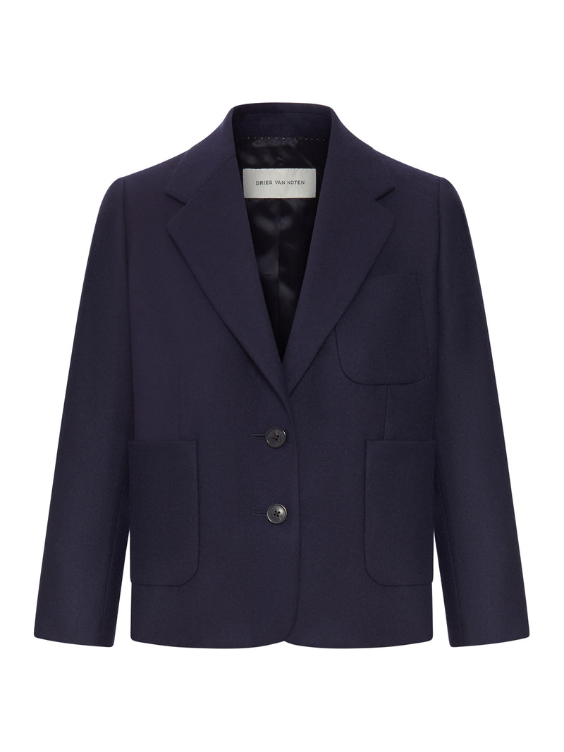 NAVY BLUE SINGLE-BREASTED BLAZER
